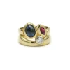 Bague - Or, Diamant, Saphir & Rubis