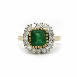 Bague - Or, Diamants & Emeraude