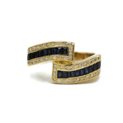 Bague - Or, Diamants & Saphirs