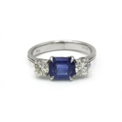 Bague - Or, Diamants & Saphir