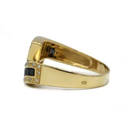 Bague - Or, Diamants & Saphirs