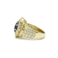 Bague - Or, Diamants & Saphir