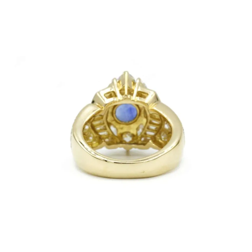 Bague - Or, Diamants & Saphir