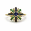 Bague - Or, Diamants, Emeraudes & Saphirs