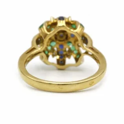 Bague - Or, Diamants, Emeraudes & Saphirs