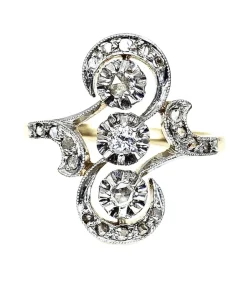 Bague or diamants vers 1900
