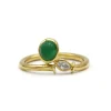 Bague - Or, Emeraude & Diamant