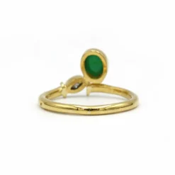 Bague - Or, Emeraude & Diamant