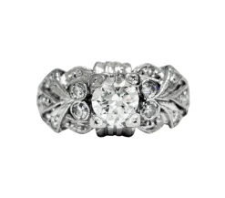 Bague 1930 Or gris Diamants