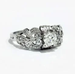 Bague 1930 Or gris Diamants