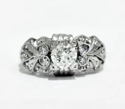 Bague 1930 Or gris Diamants