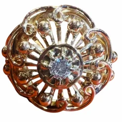 Bague or jaune 18 carats sertie d'un diamant époque 1940