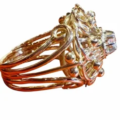 Bague or jaune 18 carats sertie d'un diamant époque 1940