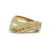 Bague - Or jaune, Diamants & Saphirs Jaunes