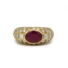 Bague - Or Jaune, Diamants & Rubis