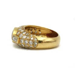 Bague - Or Jaune, Diamants & Rubis