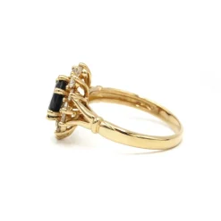 Bague - Or jaune, Diamants & Saphir