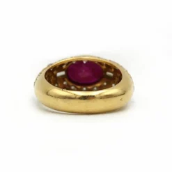 Bague - Or Jaune, Diamants & Rubis