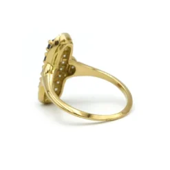 Bague - Or jaune diamants et saphirs