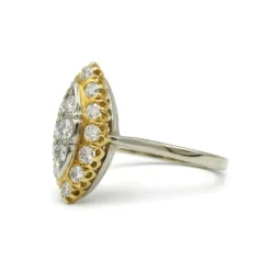 Bague - Or jaune et blanc et diamants
