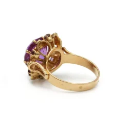 Bague - Or jaune et blanc et améthystes