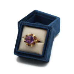 Bague - Or jaune et blanc et améthystes