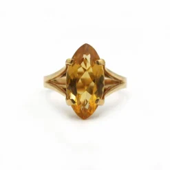 Bague - Or jaune et citrine