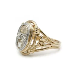 Bague - Or jaune et diamants rose cut