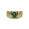 Bague - Or jaune émeraude et diamants
