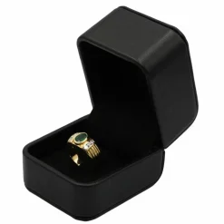 Bague - Or jaune émeraude et diamants