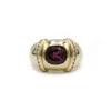 Bague - Or jaune rhodolite diamants
