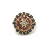 Bague - Or jaune rubis, saphirs et diamants