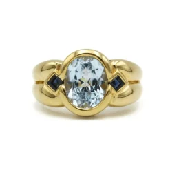 Bague - Or jaune saphirs & topaze