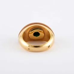 Bague - Or émeraude et ambre