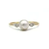 Bague - Or, Platine, Perle & Diamants
