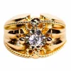 Bague 1950 Or Rose Diamant Torsade