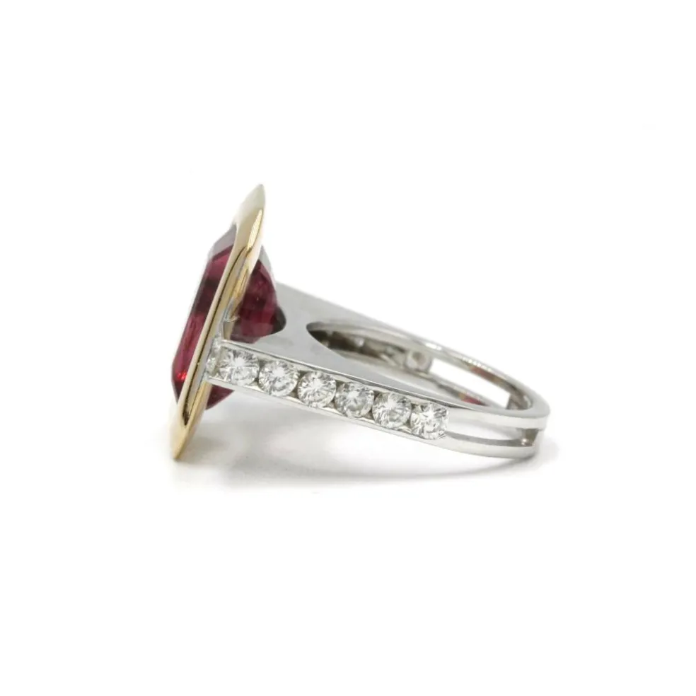 Bague - Or, Rubellite & Diamants