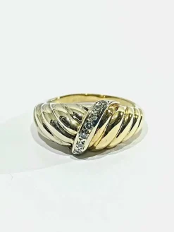 Bague 2 ors 7 diamants