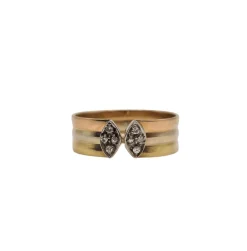 Bague 3 ors & diamants anciens