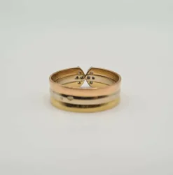 Bague 3 ors & diamants anciens