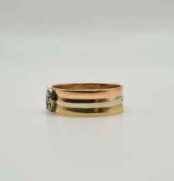 Bague 3 ors & diamants anciens
