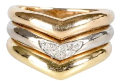 Bague 3 Ors Diamants