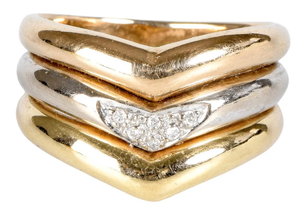 Bague 3 Ors Diamants
