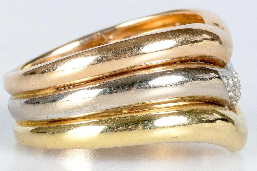 Bague 3 Ors Diamants