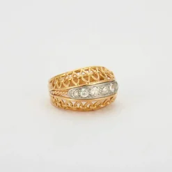 Bague 2 ors, diamants