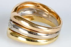 Bague 3 Ors Diamants