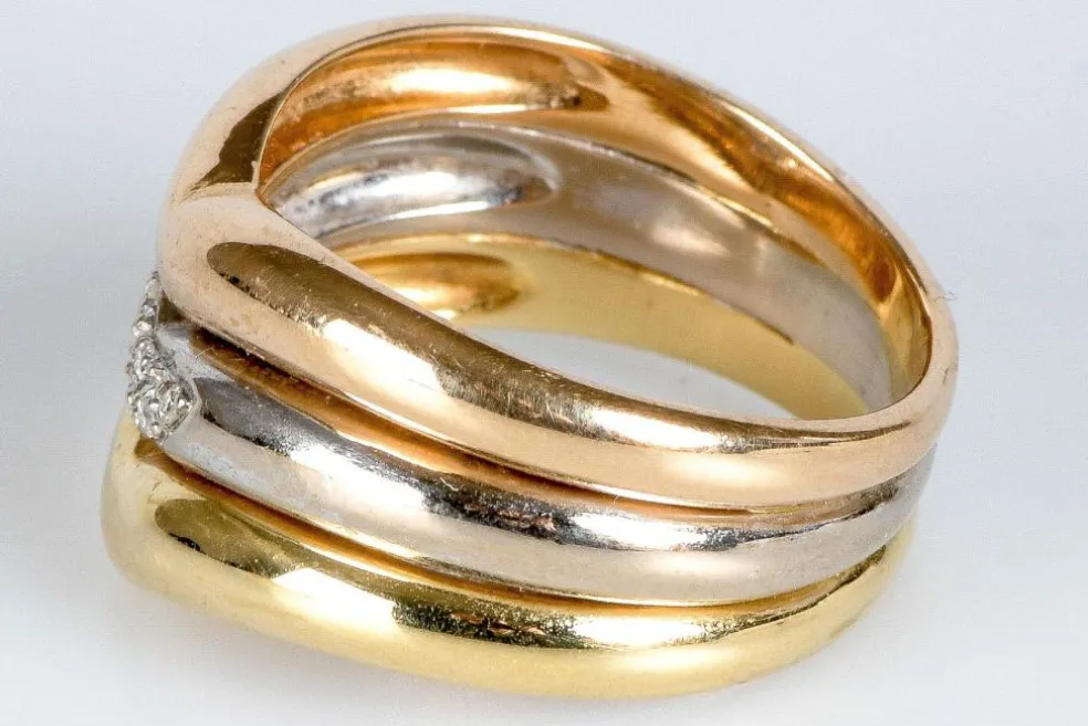 Bague 3 Ors Diamants