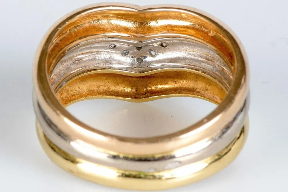 Bague 3 Ors Diamants