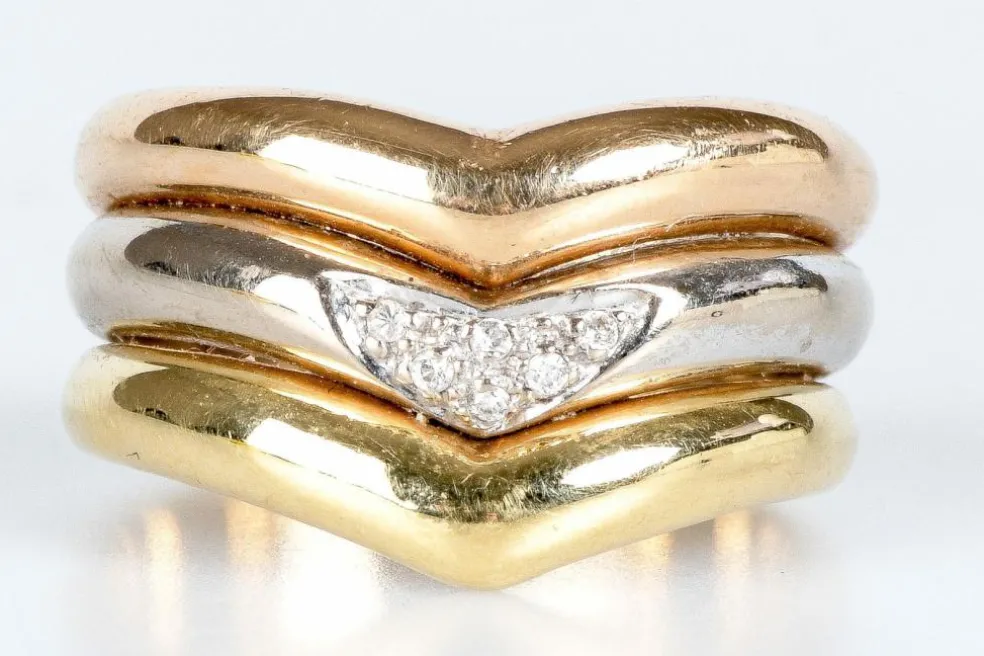 Bague 3 Ors Diamants