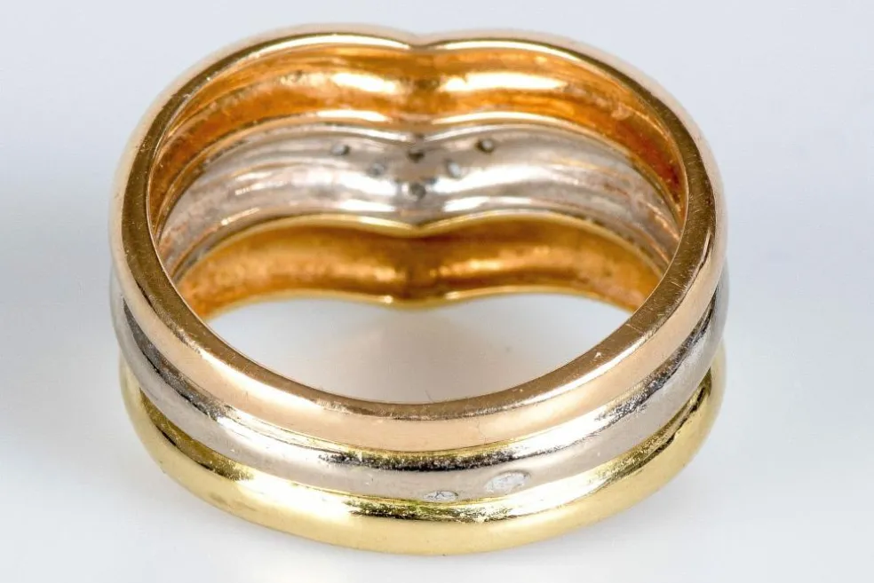 Bague 3 Ors Diamants